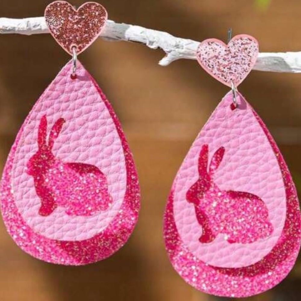 Pink Bunny Dangle Earrings